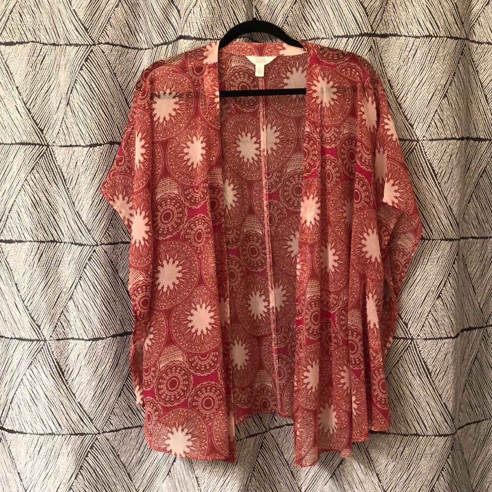 Fuschia Sun & Shadow Kimono - Size M/L